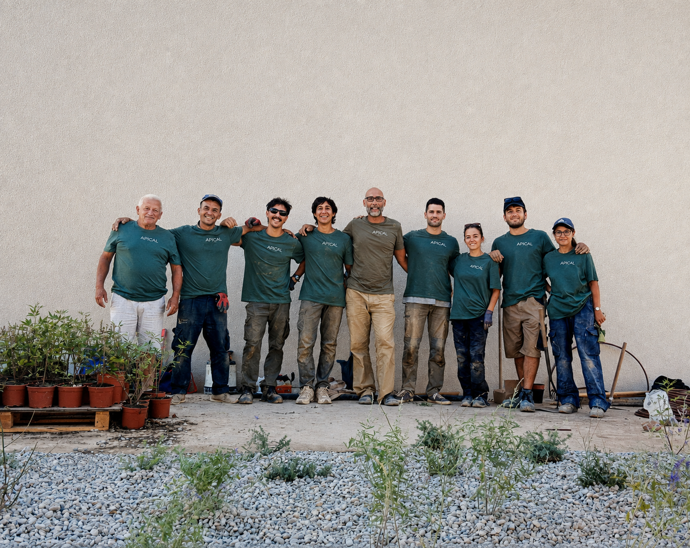 Equipo humano del estudio de paisajismo Apical Jardín